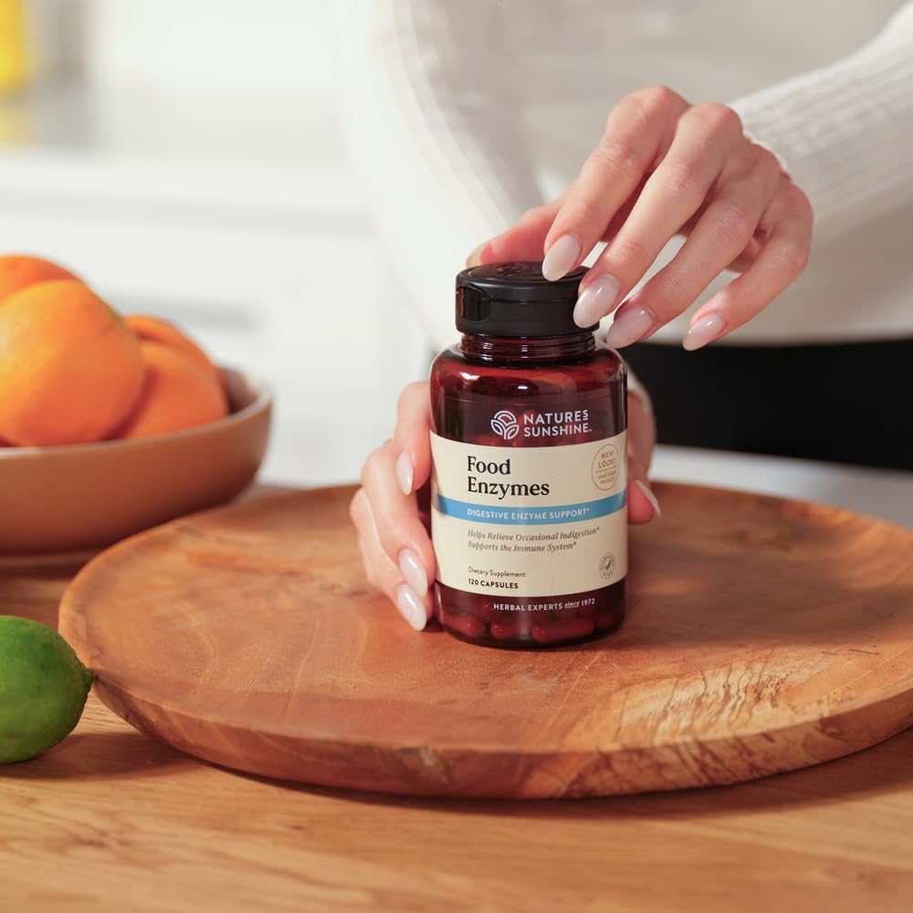 Nature's Sunshine Food Enzymes - Digestive Support with Prebiotics and Probiotics for Gut Health - Digestive Enzyme Supplement for Digestive Health - dailyvitalstore
