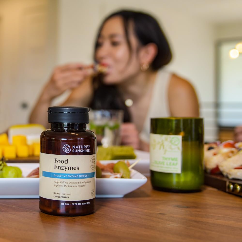 Nature's Sunshine Food Enzymes - Digestive Support with Prebiotics and Probiotics for Gut Health - Digestive Enzyme Supplement for Digestive Health - dailyvitalstore