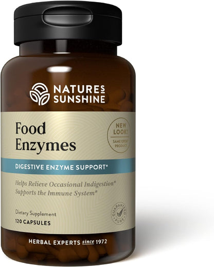 Nature's Sunshine Food Enzymes - Digestive Support with Prebiotics and Probiotics for Gut Health - Digestive Enzyme Supplement for Digestive Health - dailyvitalstore
