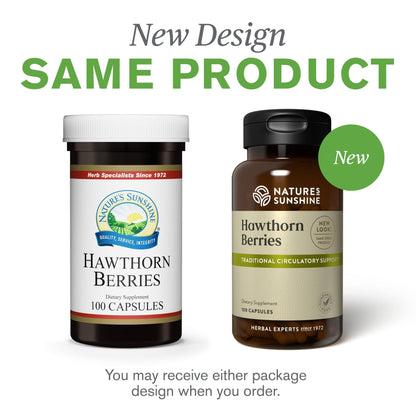 Nature's Sunshine Hawthorn Berries, 100 Capsules | Helps Enhance Heart Muscle Function and Provides Circulatory System Support - dailyvitalstore