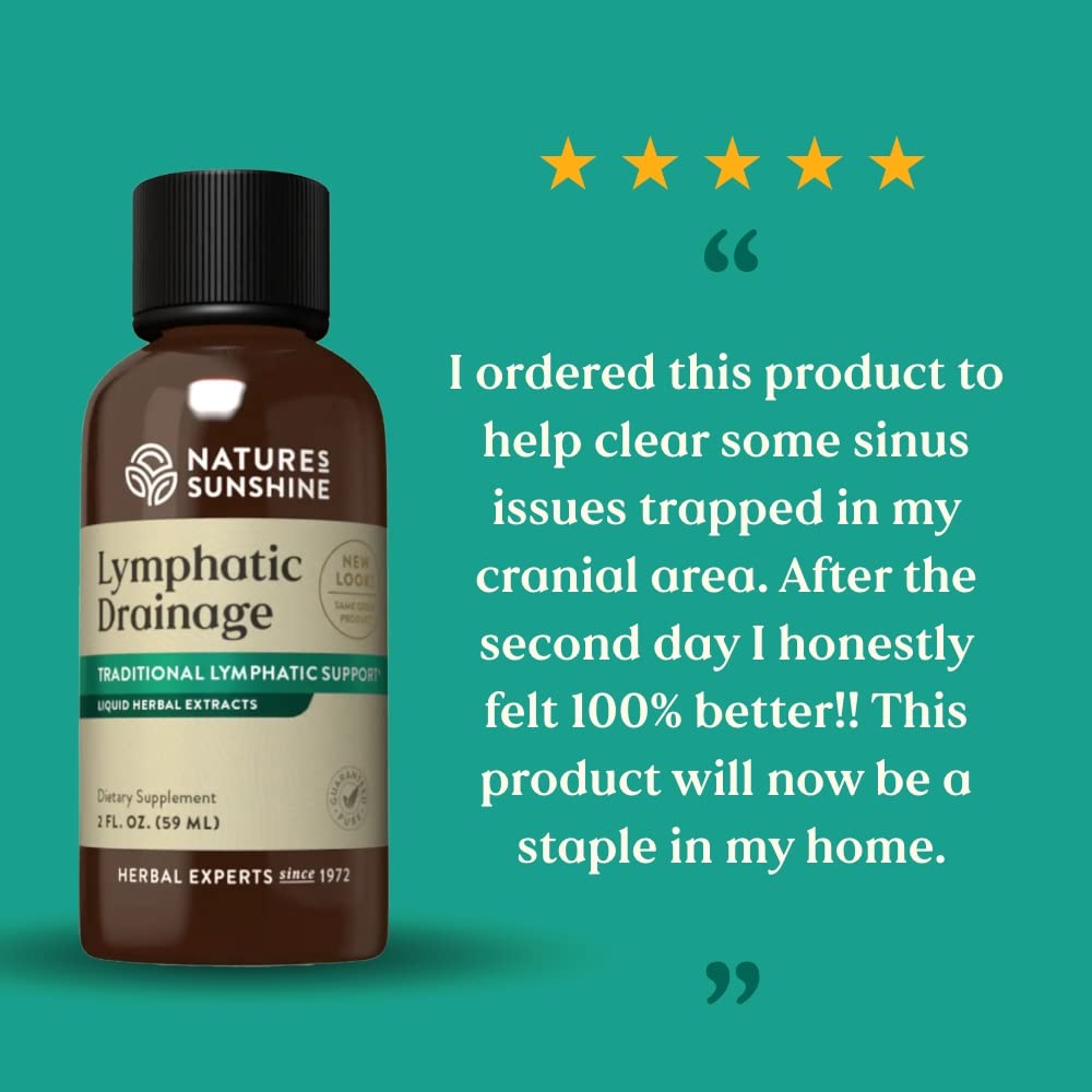 Nature's Sunshine Lymphatic Drainage, 2 Fl. Oz | Lymphatic Drainage Supplement Promotes The Efficient Drainage of The Lymphatic System to Promote Overall Health - dailyvitalstore