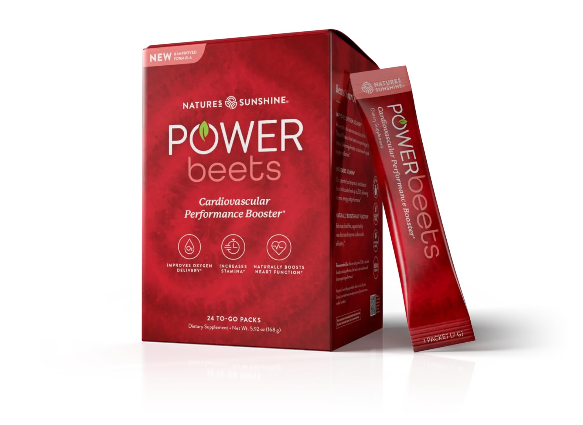 Nature's Sunshine Power Beets – Patented Nutrient Blend of Beet Root Powder and Nutrients to Promote Performance, Mental Clarity, & Vitality – Non-GMO, Soy & Gluten Free – 24 to-Go Packs - dailyvitalstore