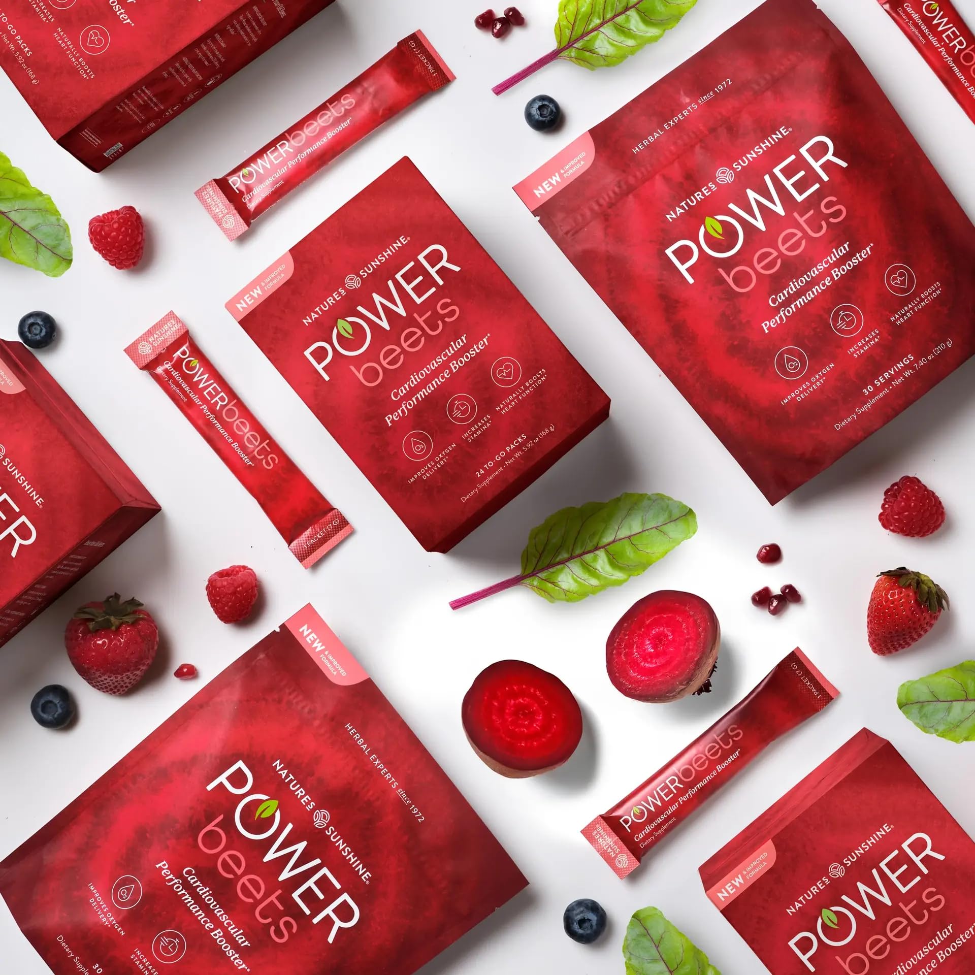 Nature's Sunshine Power Beets – Patented Nutrient Blend of Beet Root Powder and Nutrients to Promote Performance, Mental Clarity, & Vitality – Non-GMO, Soy & Gluten Free – 24 to-Go Packs - dailyvitalstore