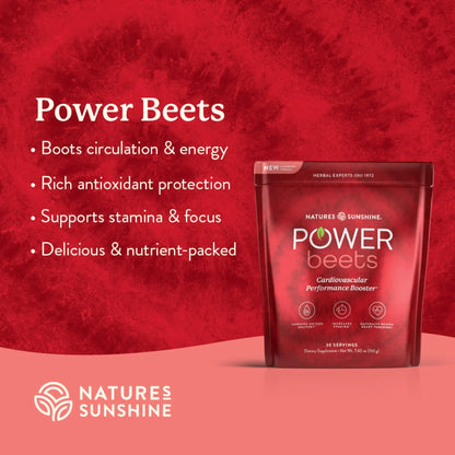 Nature's Sunshine Power Beets – Patented Nutrient Blend of Beet Root Powder and Nutrients to Promote Performance, Mental Clarity, & Vitality – Non-GMO, Soy & Gluten Free – 24 to-Go Packs - dailyvitalstore