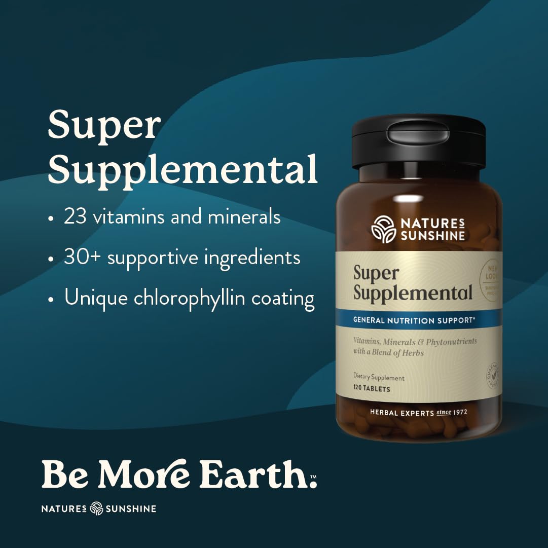 Nature's Sunshine Super Supplemental: Complete Multivitamin with Minerals, Antioxidants & More for Nutritional Gaps, Overall Health, Immune & Energy Support. 120 Tabs - dailyvitalstore