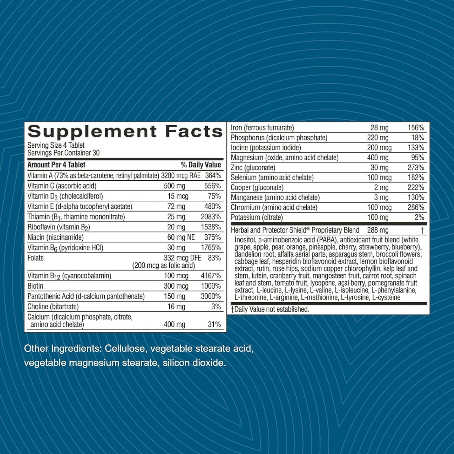 Nature's Sunshine Super Supplemental: Complete Multivitamin with Minerals, Antioxidants & More for Nutritional Gaps, Overall Health, Immune & Energy Support. 120 Tabs - dailyvitalstore