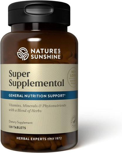 Nature's Sunshine Super Supplemental: Complete Multivitamin with Minerals, Antioxidants & More for Nutritional Gaps, Overall Health, Immune & Energy Support. 120 Tabs - dailyvitalstore