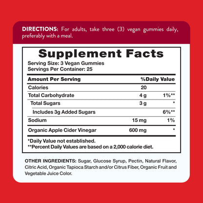 Nature's Truth Apple Cider Vinegar Gummies | 600 mg | 75 Gummies | Apple Flavor | Vegan, Non-GMO, Gluten Free Supplement. - dailyvitalstore