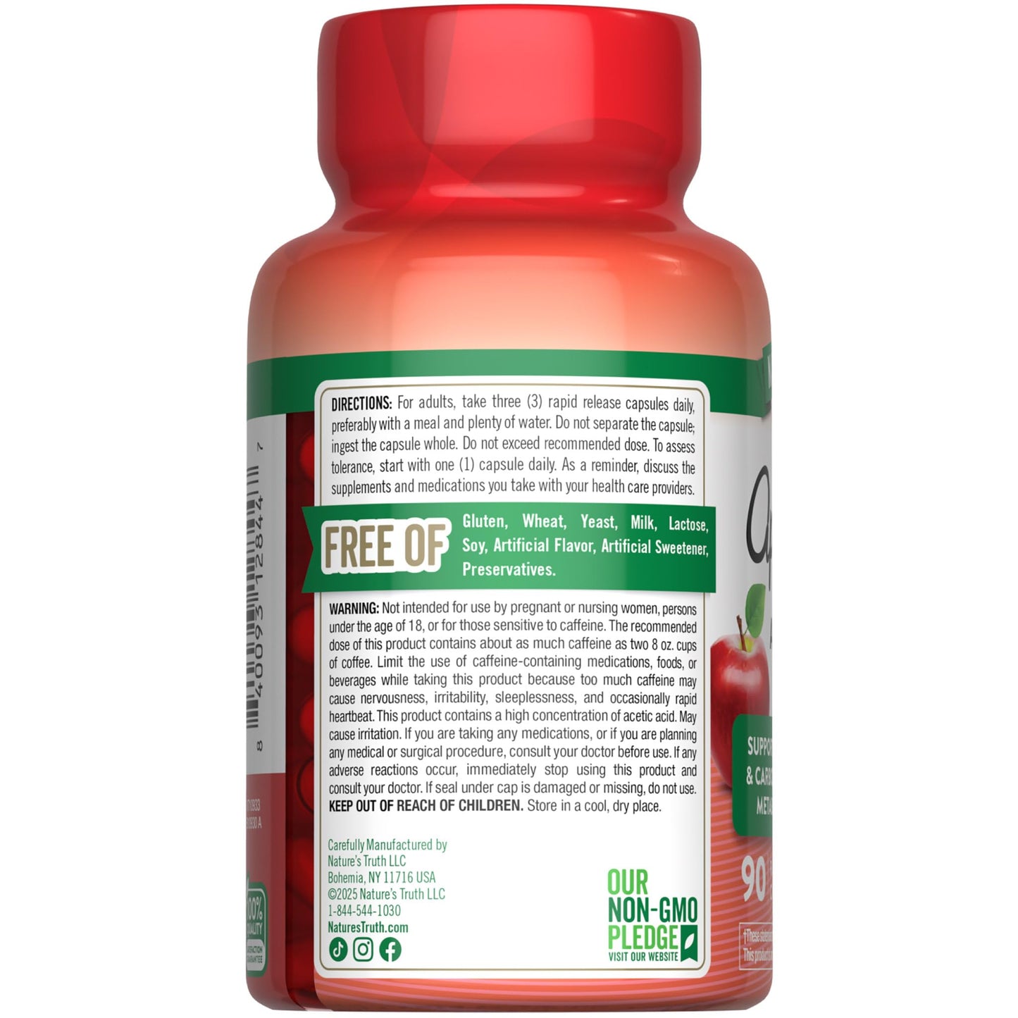 Nature's Truth Apple Cider Vinegar Pills | 90 Capsules | Non-GMO & Gluten Free Supplement - dailyvitalstore