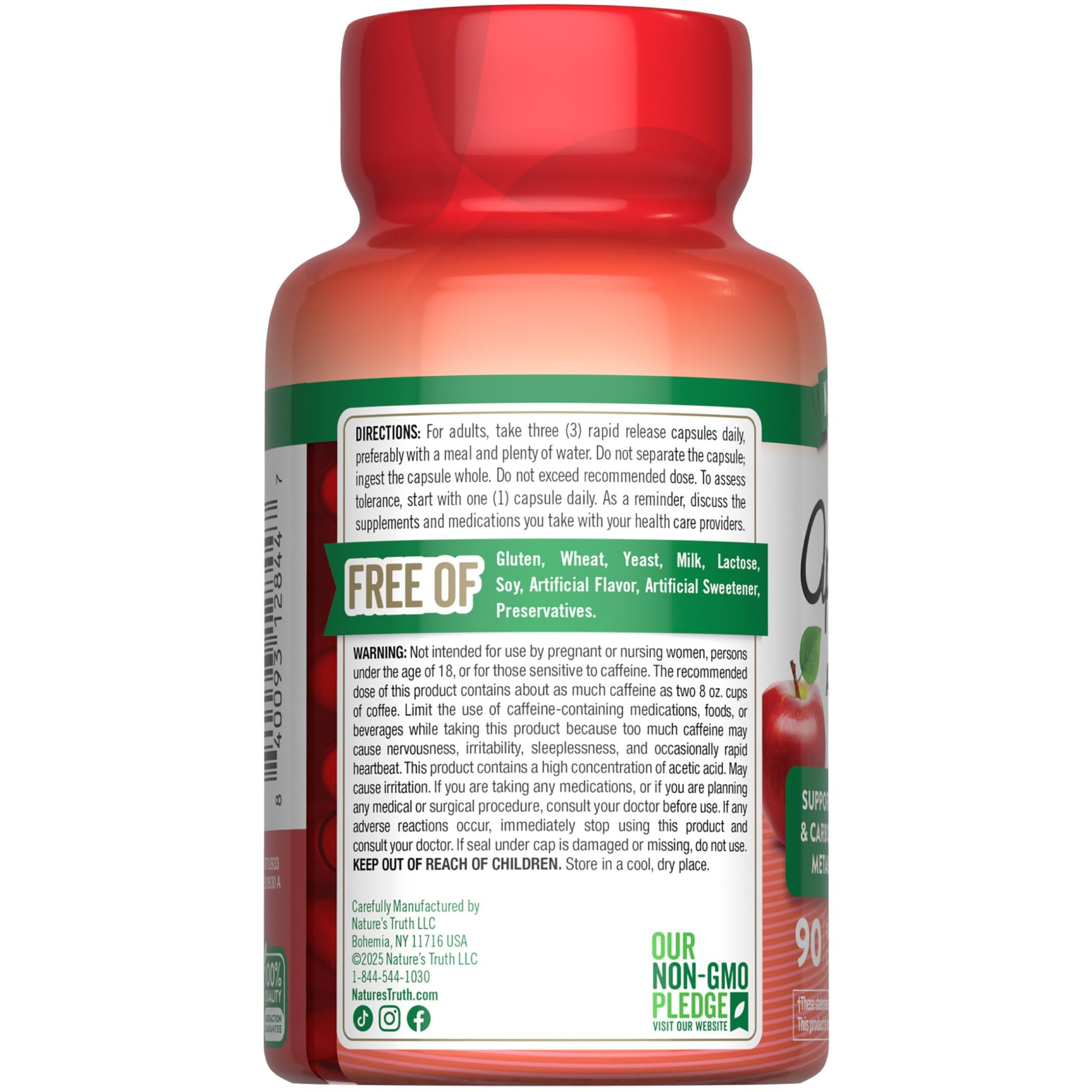 Nature's Truth Apple Cider Vinegar Pills | 90 Capsules | Non-GMO & Gluten Free Supplement - dailyvitalstore