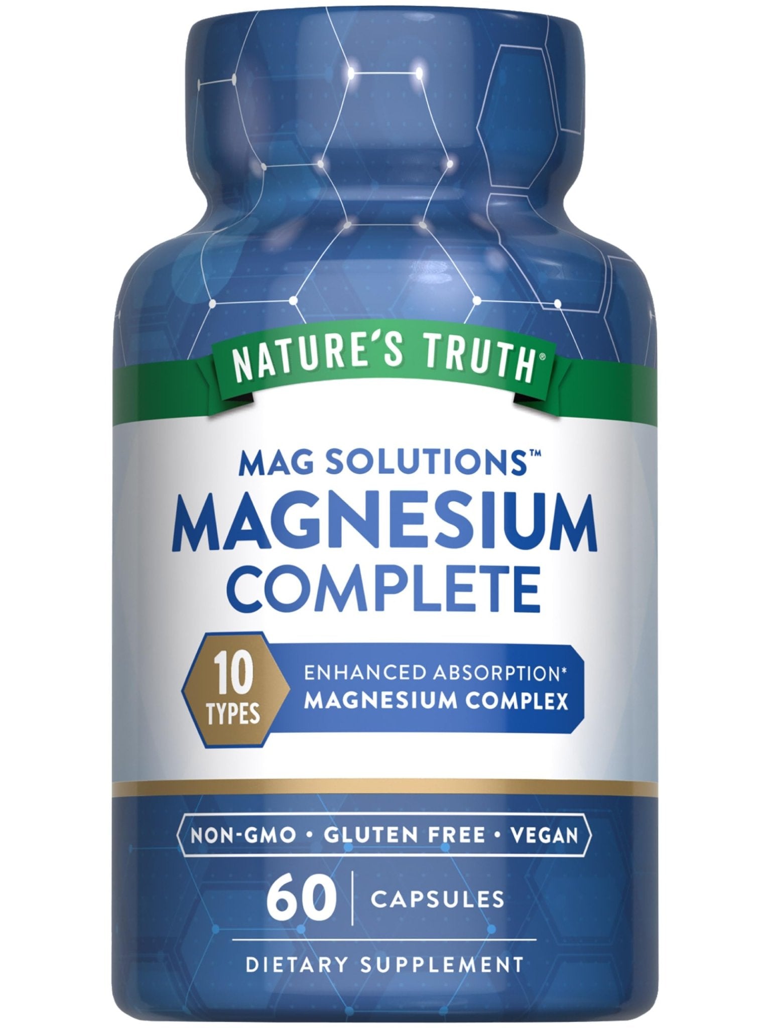 Nature's Truth Magnesium Complex Supplement 10 Forms | 300mg | 60 Capsules | Glycinate, Citrate, Plus More | Vegan, Non-GMO & Gluten Free - dailyvitalstore
