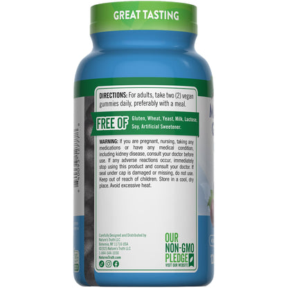 Nature's Truth Magnesium Glycinate Gummies for Adults | 200mg | 120 Count | Grape Flavor | Vegan, Non-GMO & Gluten Free Supplement - dailyvitalstore