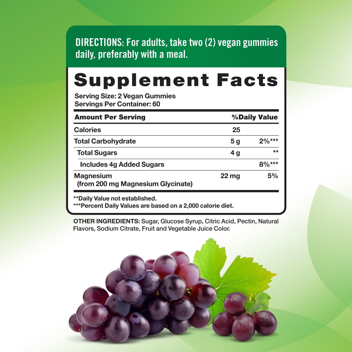 Nature's Truth Magnesium Glycinate Gummies for Adults | 200mg | 120 Count | Grape Flavor | Vegan, Non-GMO & Gluten Free Supplement - dailyvitalstore