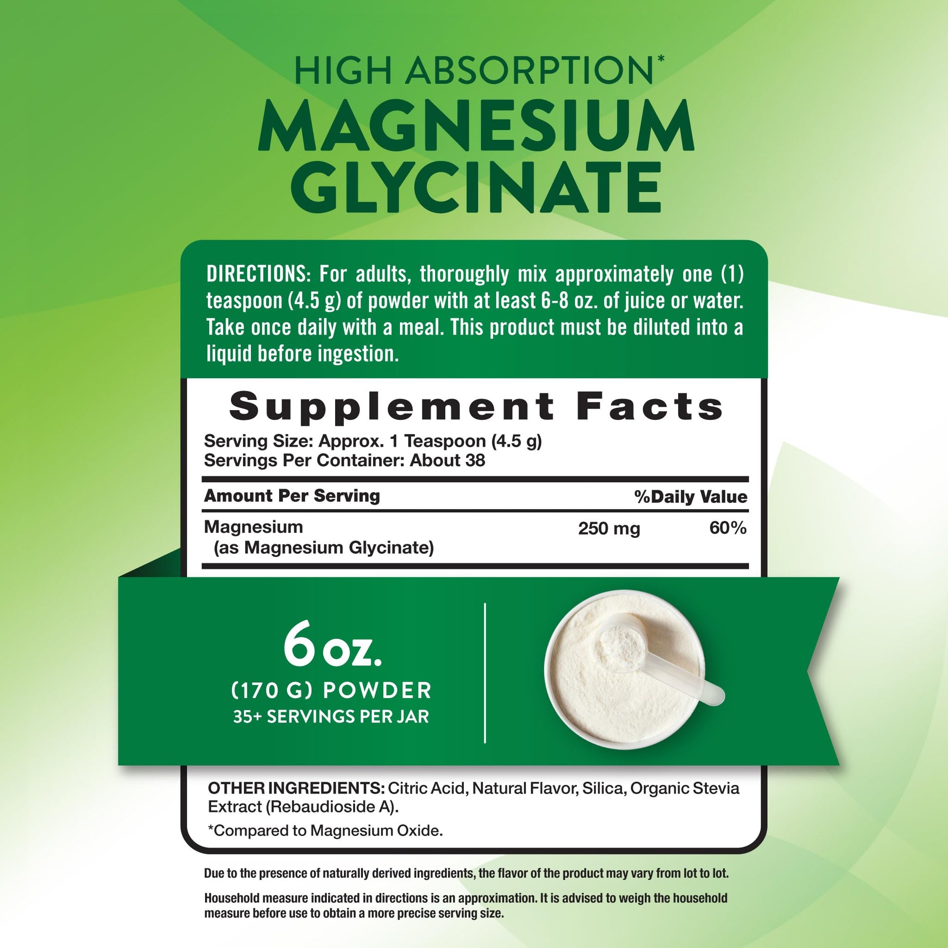 Nature's Truth Magnesium Glycinate Powder | 6 oz | Lemon Flavor | High Absorption | Vegan, Non-GMO, Gluten Free Supplement - dailyvitalstore