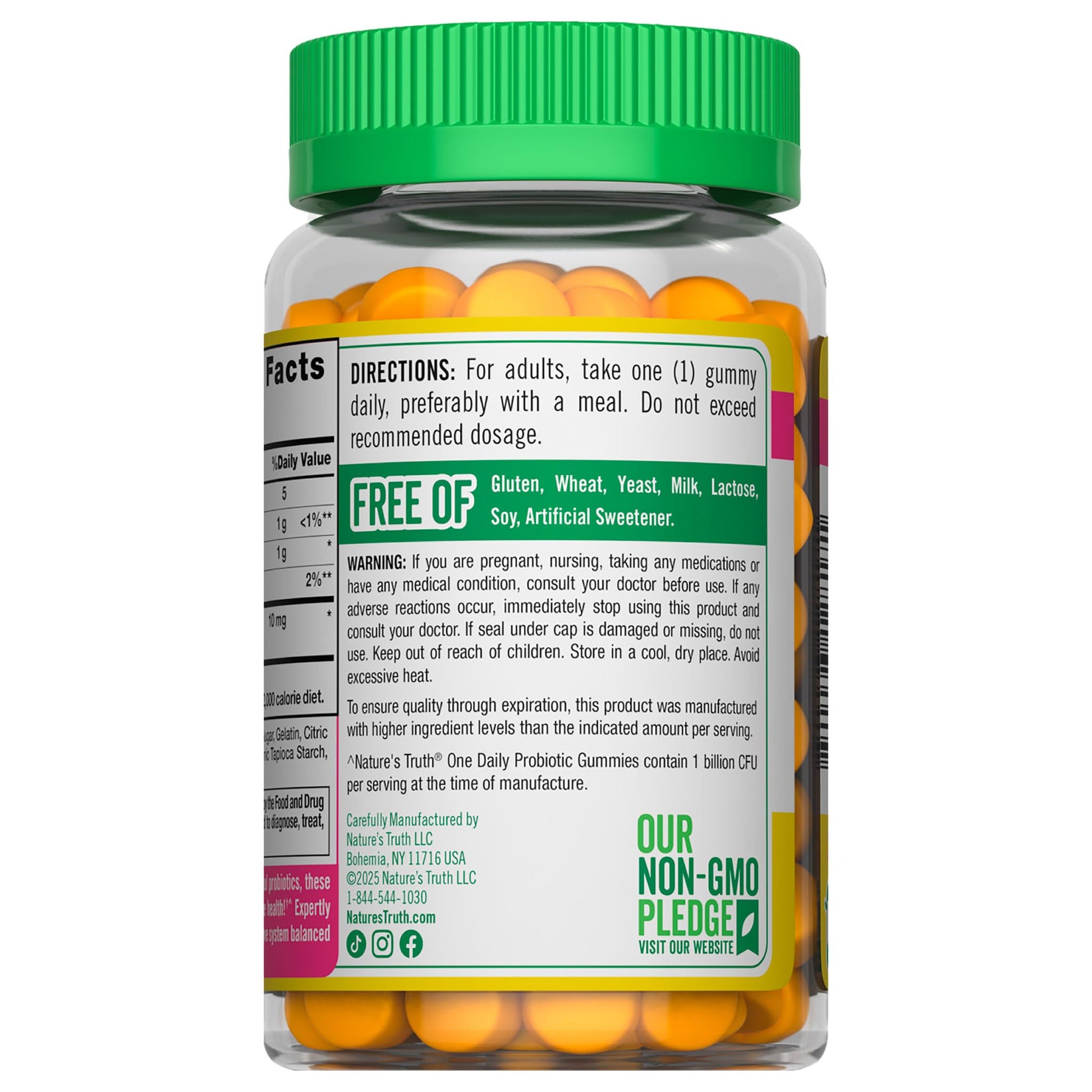 Nature's Truth Probiotic Gummies | 1 Billion CFU | 90 Count | Raspberry Lemon Flavor | Non-GMO & Gluten Free Supplement - dailyvitalstore