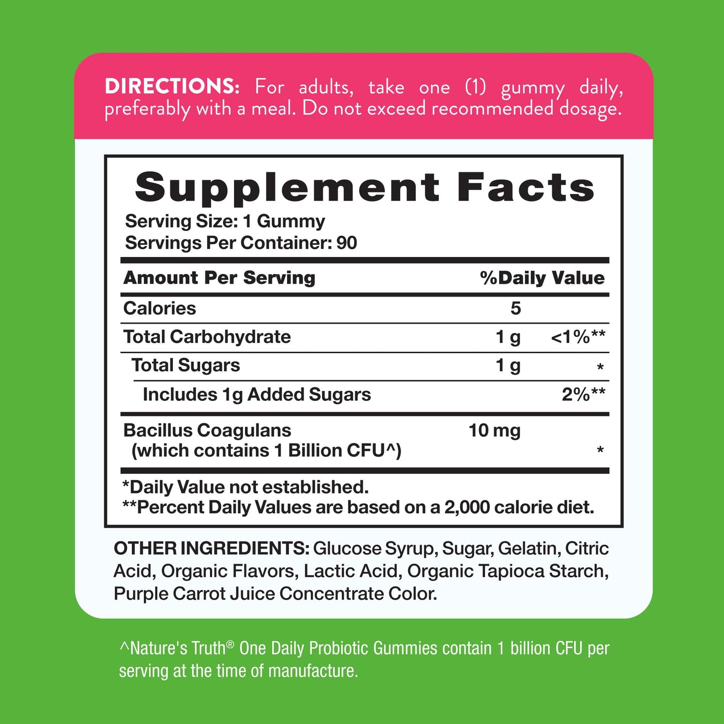 Nature's Truth Probiotic Gummies | 1 Billion CFU | 90 Count | Raspberry Lemon Flavor | Non-GMO & Gluten Free Supplement - dailyvitalstore