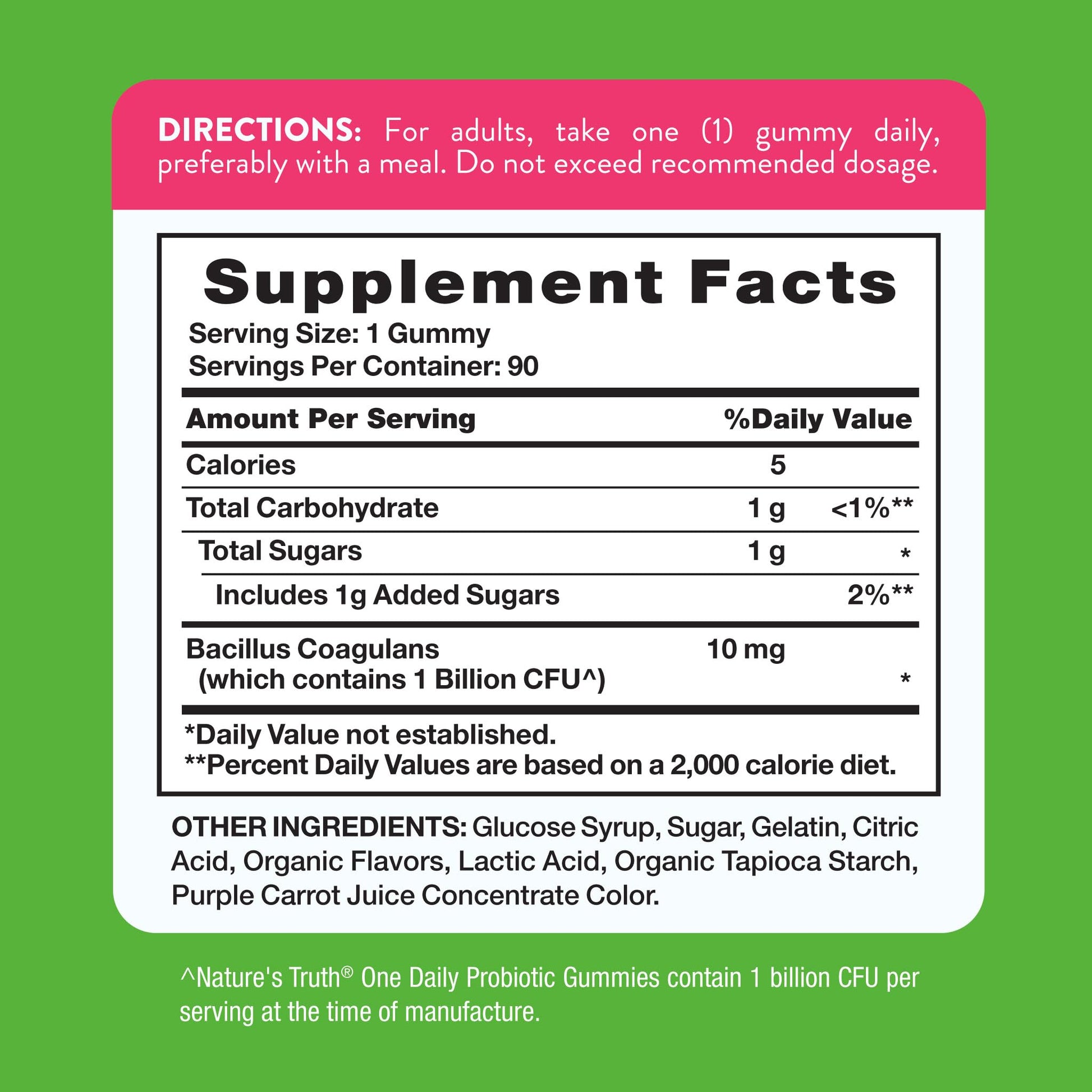 Nature's Truth Probiotic Gummies | 1 Billion CFU | 90 Count | Raspberry Lemon Flavor | Non-GMO & Gluten Free Supplement - dailyvitalstore