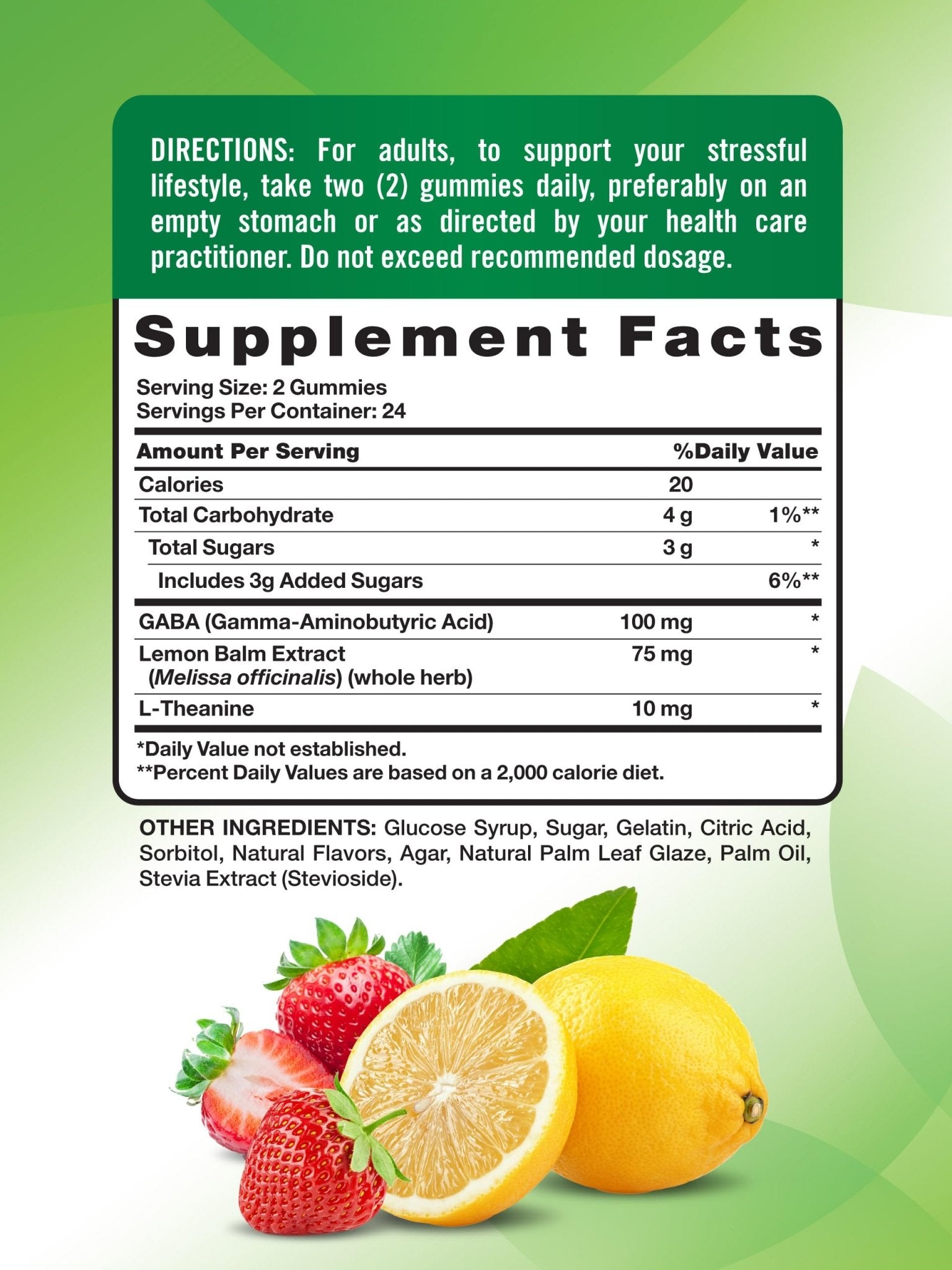 Nature's Truth Stress Relief Gummies for Adults | with Gaba, L Theanine, and Lemon Balm | Lemon Strawberry Flavor | Non-GMO & Gluten Free Supplement - dailyvitalstore