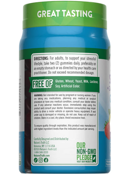 Nature's Truth Stress Relief Gummies for Adults | with Gaba, L Theanine, and Lemon Balm | Lemon Strawberry Flavor | Non-GMO & Gluten Free Supplement - dailyvitalstore