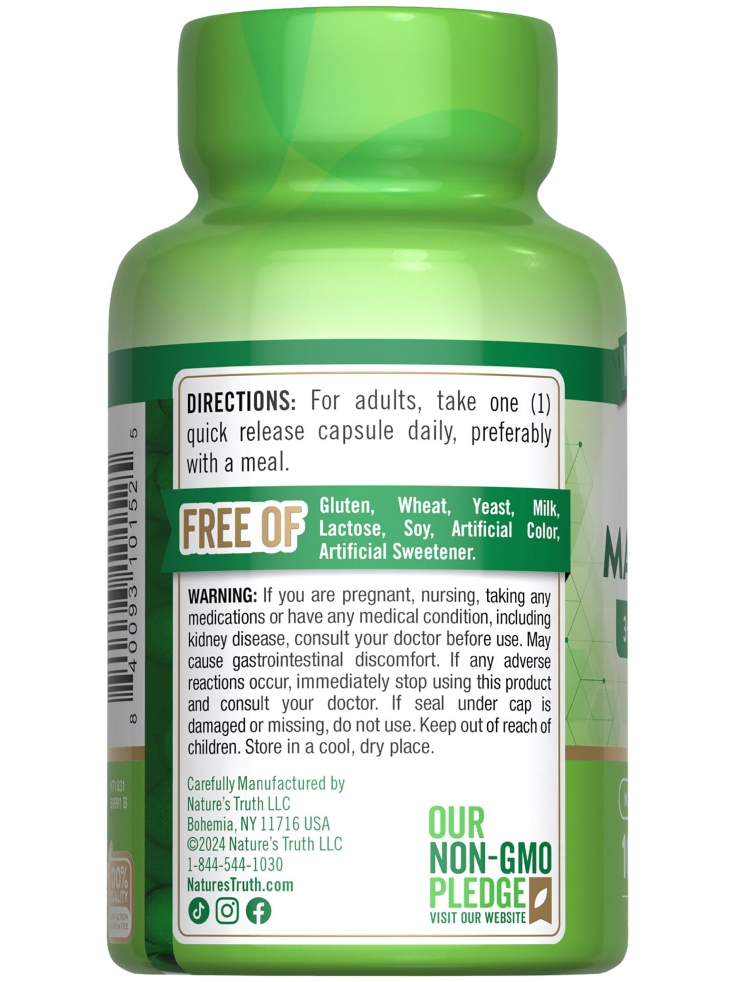 Nature's Truth Triple Magnesium Complex Supplement | 100 Capsules | 420 mg Magnesium Oxide, Citrate & Aspartate | Non-GMO & Gluten Free - dailyvitalstore