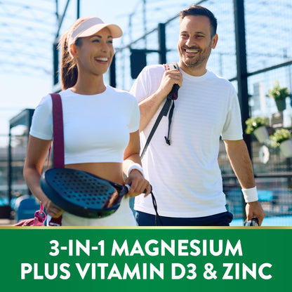 Nature's Truth Triple Magnesium Complex Supplement | 60 Capsules | Glycinate, Citrate & Malate | with D3 & Zinc | Vegetarian, Non-GMO, & Gluten Free - dailyvitalstore