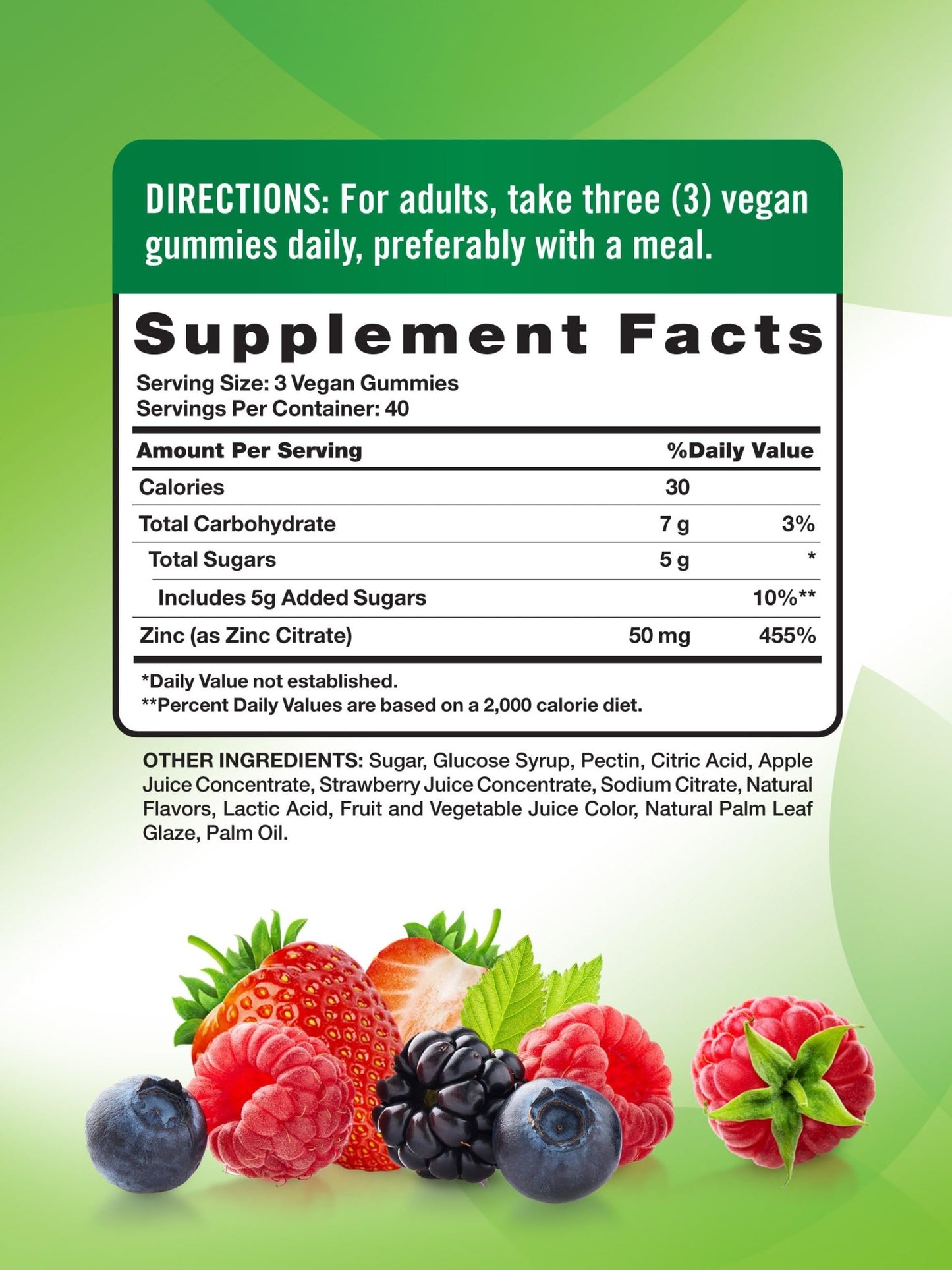 Nature's Truth Zinc Gummies for Adults | 50mg | 120 Count | Vegan, Non-GMO & Gluten Free Supplement | Mixed Berry Flavor - dailyvitalstore