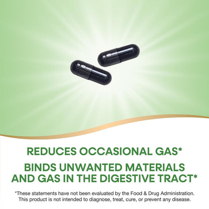 Nature's Way Activated Charcoal, Binds Unwanted Materials and Gas in the Digestive Tract*, 560 mg per 2-Capsule Serving, - dailyvitalstore