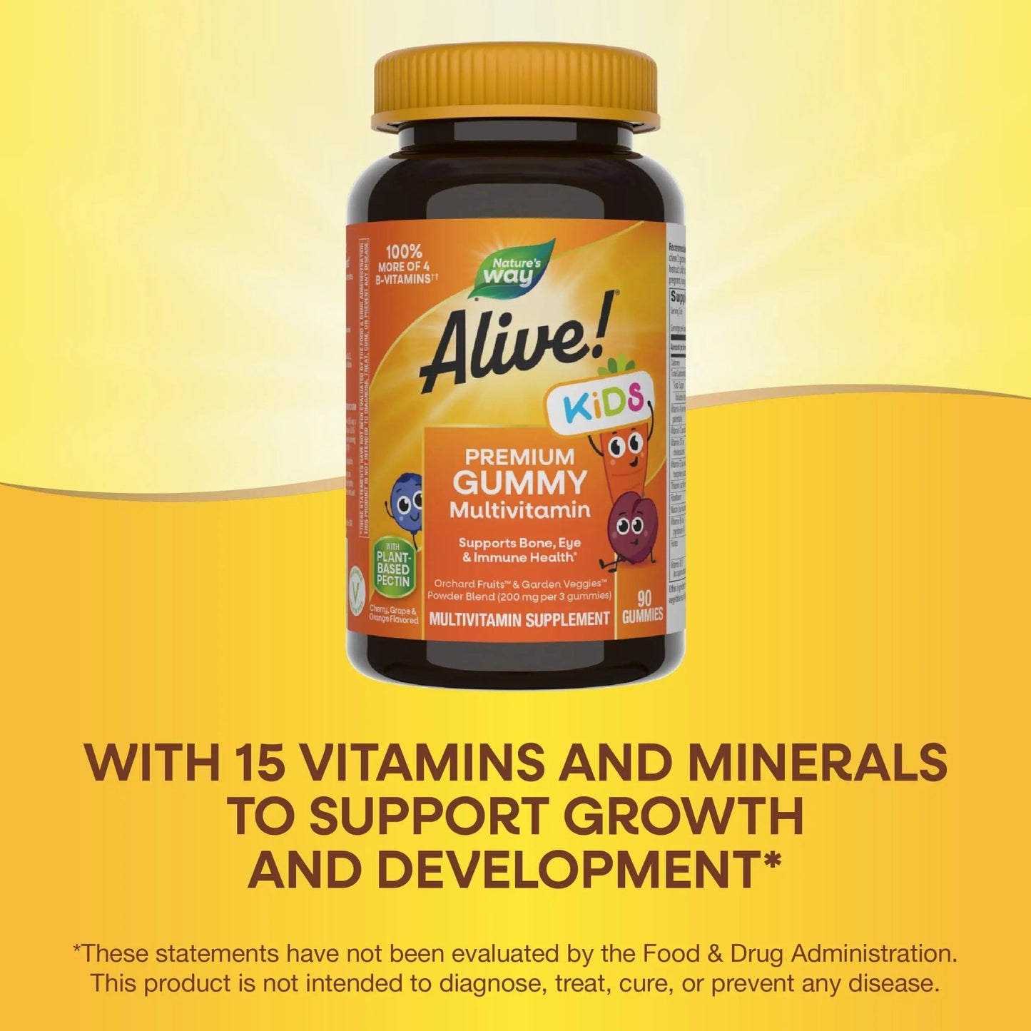 Nature's Way Alive! Children's Premium Gummy Multivitamin, Gluten Free, Made with Pectin, 90 Gummies - dailyvitalstore