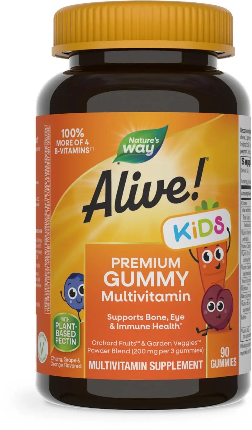 Nature's Way Alive! Children's Premium Gummy Multivitamin, Gluten Free, Made with Pectin, 90 Gummies - dailyvitalstore