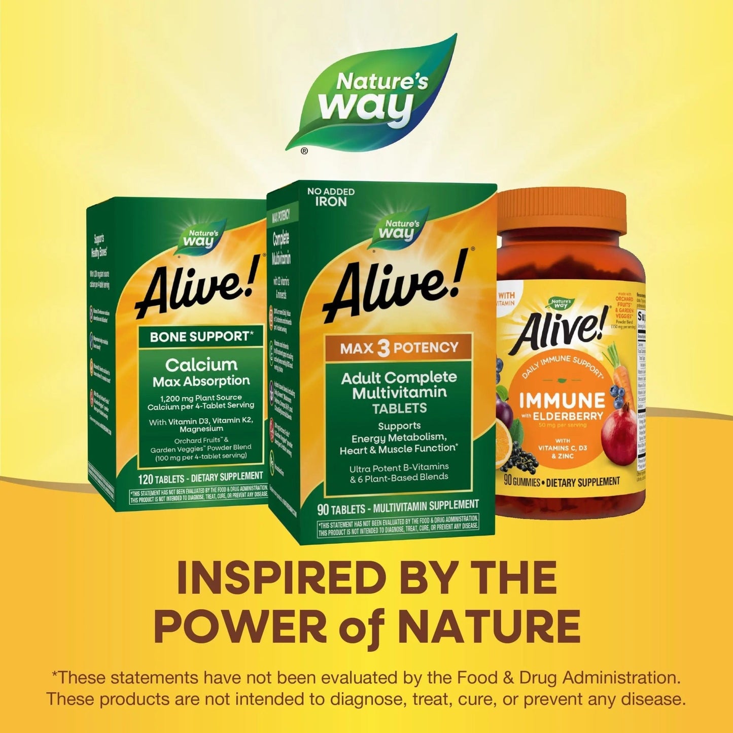 Nature's Way Alive! Max3 Potency Adult Complete Multivitamin, High Potency B-Vitamins to Support Energy Metabolism - dailyvitalstore