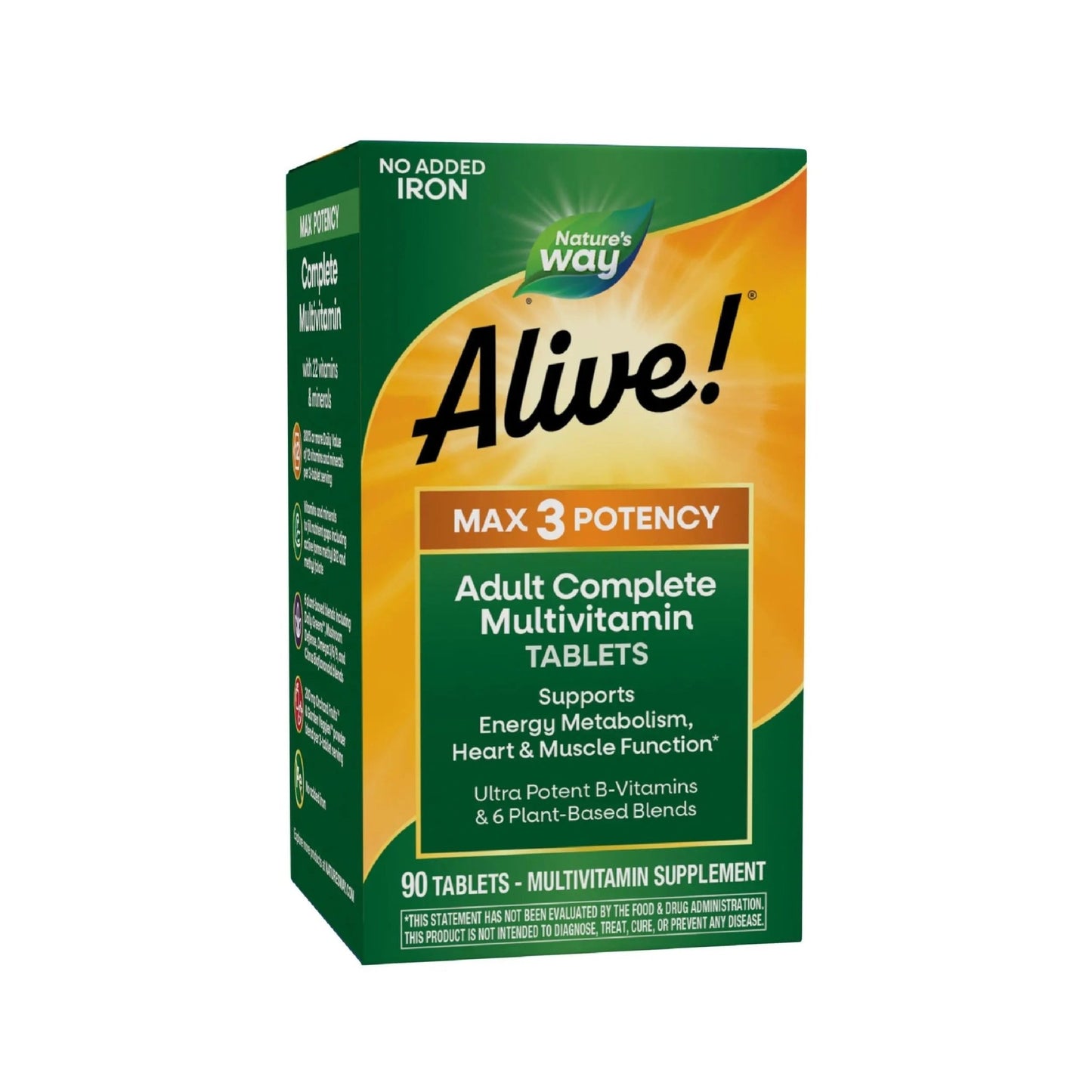 Nature's Way Alive! Max3 Potency Adult Complete Multivitamin, High Potency B-Vitamins to Support Energy Metabolism - dailyvitalstore