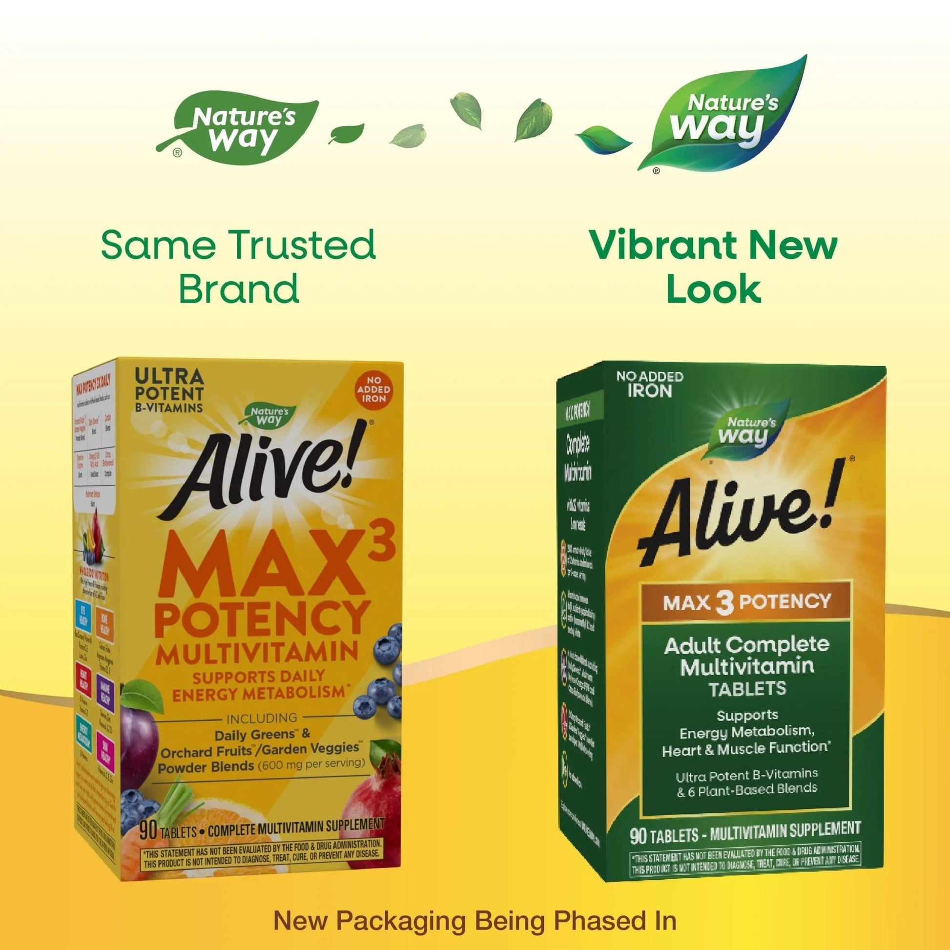 Nature's Way Alive! Max3 Potency Adult Complete Multivitamin, High Potency B-Vitamins to Support Energy Metabolism - dailyvitalstore