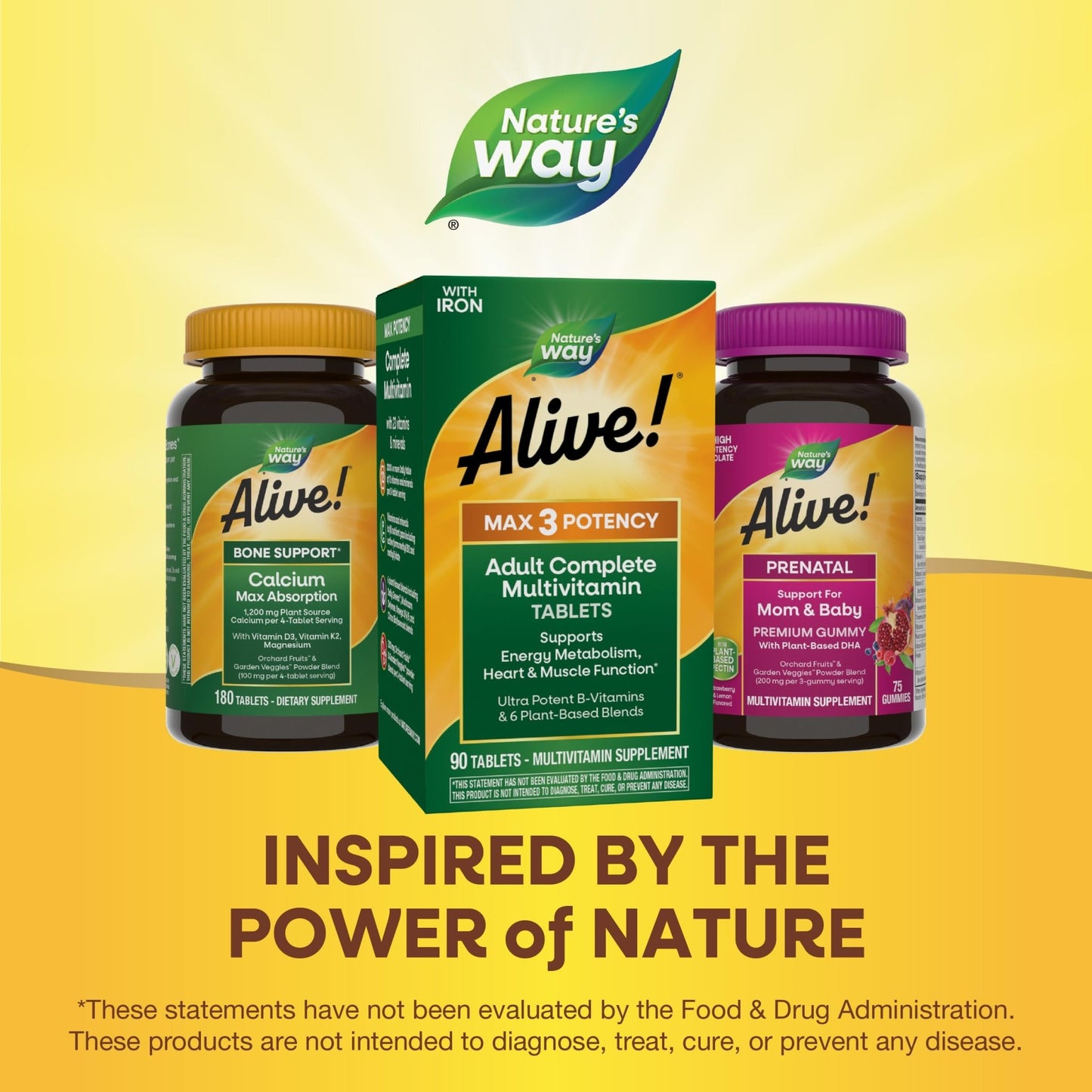 Nature's Way Alive! Max3 Potency Daily Multivitamin, Methylated B12 and Folate, Ultra Potency B-vitamins to Support Energy Metabolism*, 90 Tablets - dailyvitalstore