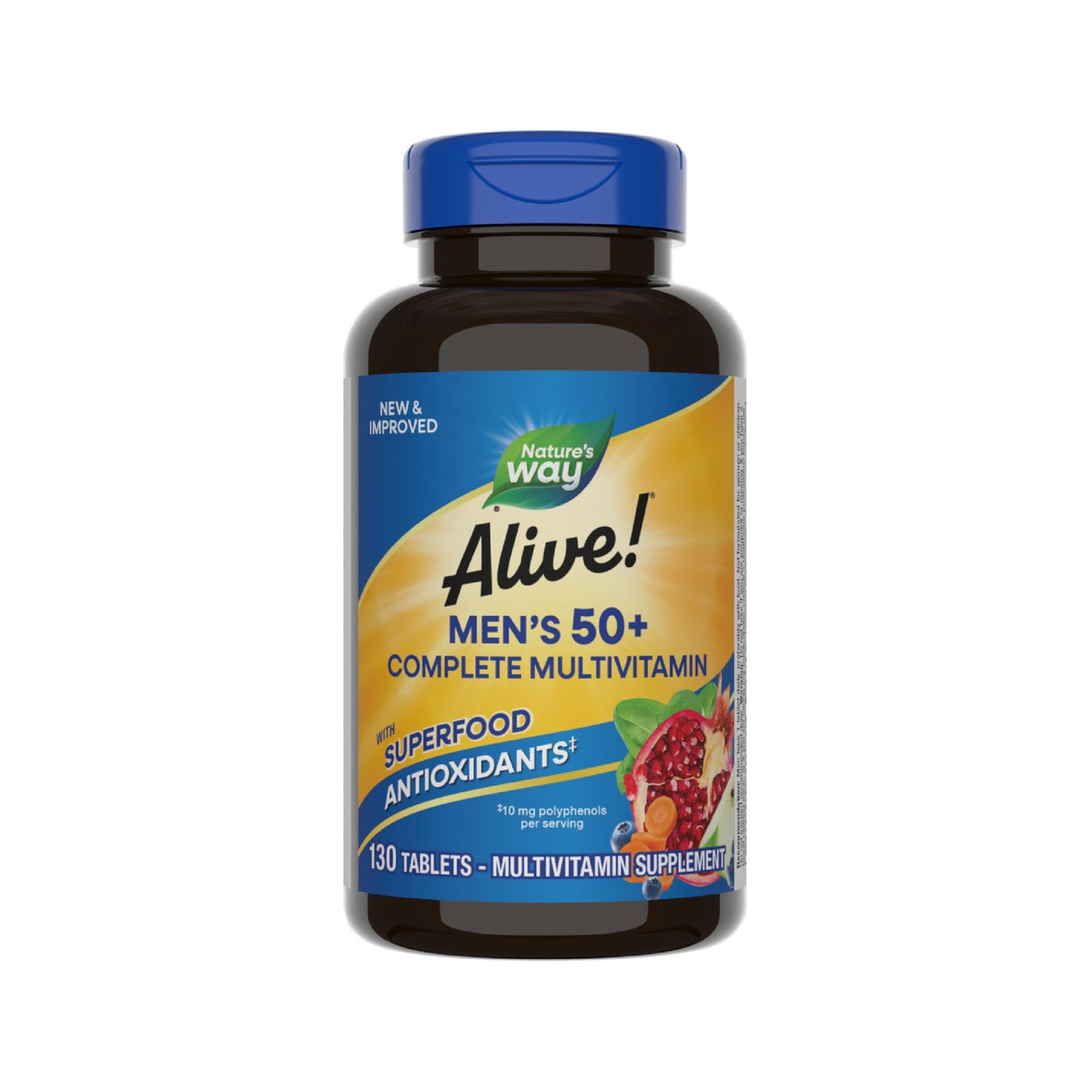 Nature’s Way Alive! Men’s 50+ Multivitamin Complete Tablets, Daily Multivitamin for Men Over 50, Supports Cellular Energy Metabolism - dailyvitalstore