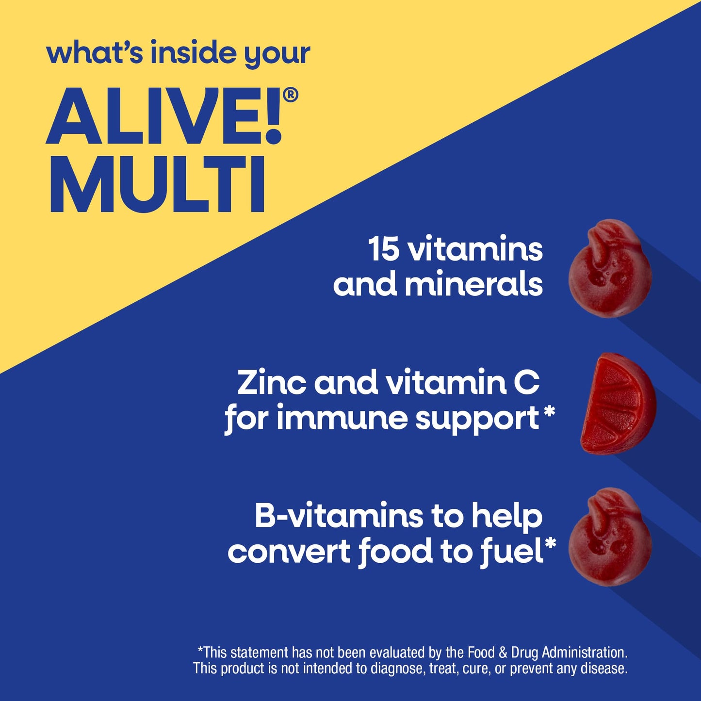 Nature’s Way Alive! Men’s 50 Plus Multivitamin Gummy, Daily Chewable Multivitamins for Men with B-Vitamins, Vitamin D3 & Zinc, Supports Heart - dailyvitalstore