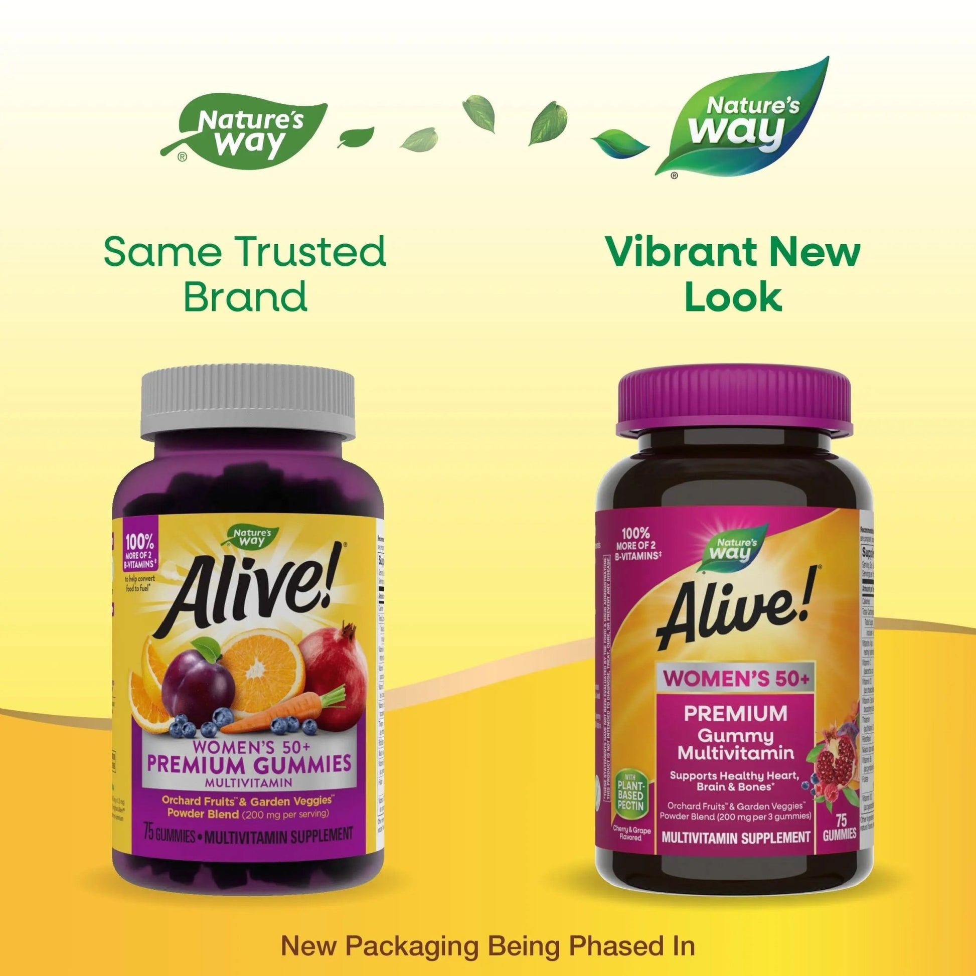 Nature’s Way Alive! Women’s 50+ Premium Gummy Multivitamin, Supports Healthy Heart, Brain & Bones*, B-Vitamins - dailyvitalstore