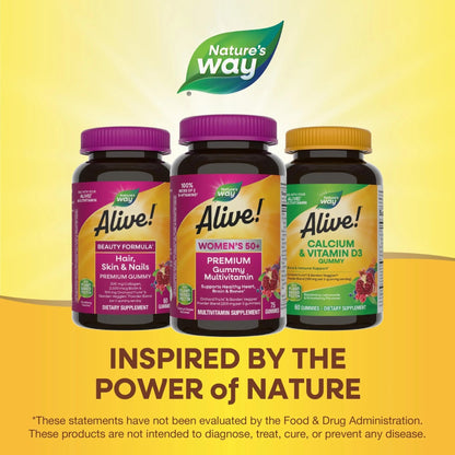 Nature’s Way Alive! Women’s 50+ Premium Gummy Multivitamin, Supports Healthy Heart, Brain & Bones*, B-Vitamins - dailyvitalstore