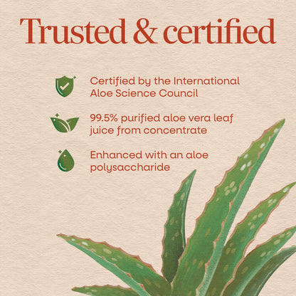 Nature’s Way Aloe Vera Leaf Juice, Flavorless Juice 99.5% Purified from Concentrate, Certified by The International Aloe Science Council, - dailyvitalstore
