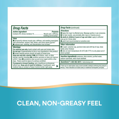 Nature's Way Boericke & Tafel Arniflora Arnica Gel, Temporarily Relieves Pain*, Swelling*, Stiffness*, 2.75 Oz (Packaging May Vary) - dailyvitalstore