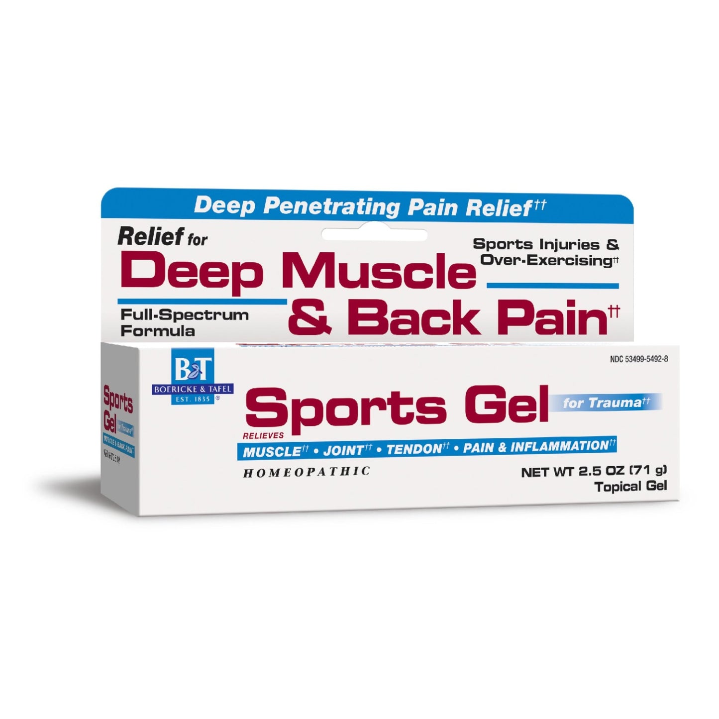 Nature's Way Boericke & Tafel Sports Gel, Relief for Deep Muscle, Joint, Tendon, & Back Pain and Inflammation, Homeopathic, 2.5 oz - dailyvitalstore
