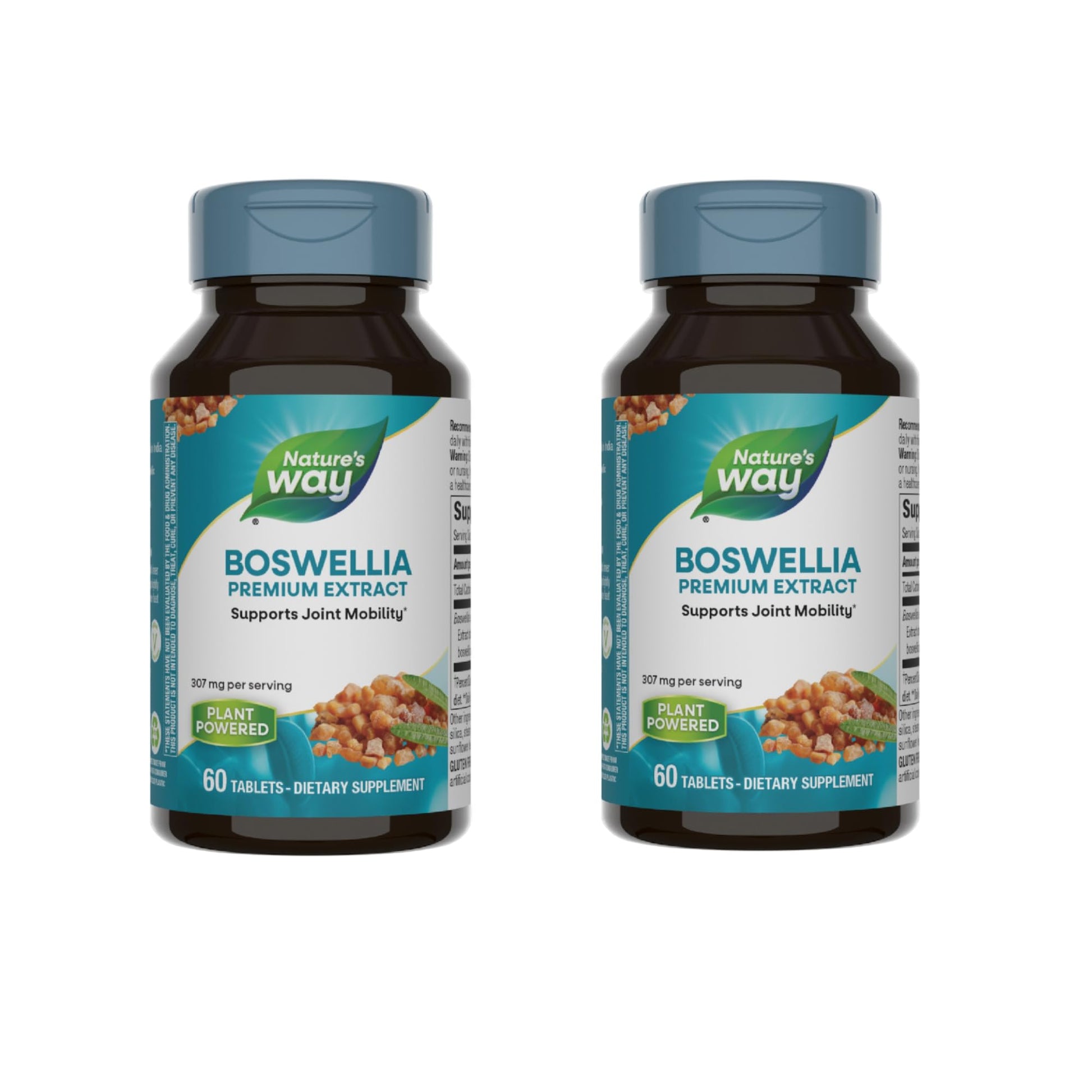 Nature's Way Boswellia Premium Extract, Supports Joint Mobility*, 307 mg Boswellia serrata Extract per Serving, Frankincense Supplement, Gluten Free & Vegan - 60 Tablets (Packaging May Vary) - 2 Pack - dailyvitalstore