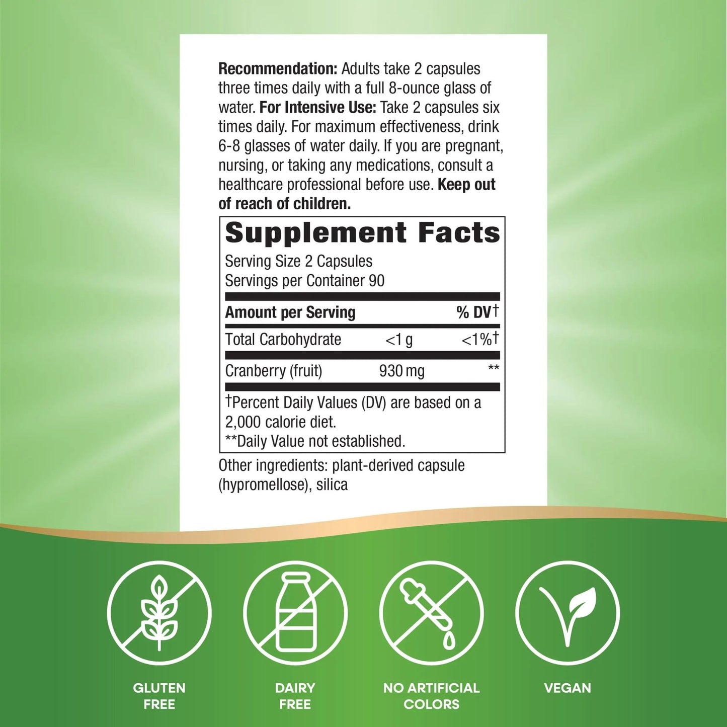 Nature's Way Cranberry Fruit, Cranberry Supplements, Supports Urinary Tract Health*, 930 mg per 2-Capsule Serving, 180 Capsules (Packaging May Vary) - dailyvitalstore