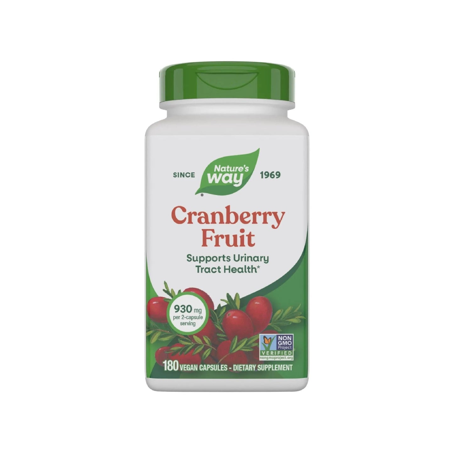 Nature's Way Cranberry Fruit, Cranberry Supplements, Supports Urinary Tract Health*, 930 mg per 2-Capsule Serving, 180 Capsules (Packaging May Vary) - dailyvitalstore