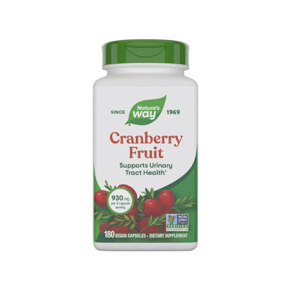Nature's Way Cranberry Fruit, Cranberry Supplements, Supports Urinary Tract Health*, 930 mg per 2-Capsule Serving, 180 Capsules (Packaging May Vary) - dailyvitalstore