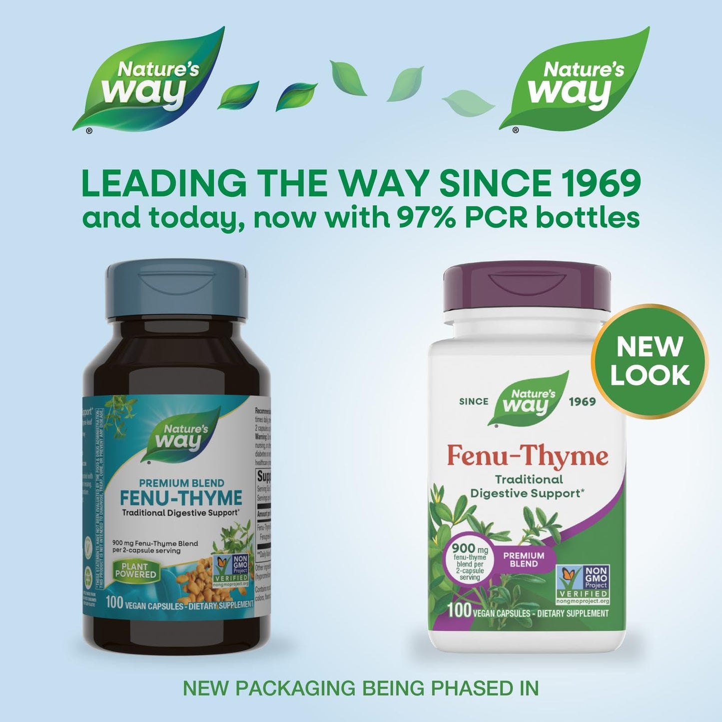 Nature's Way Fenu-Thyme - Traditional Digestive Support Blend* - 900 mg of Thyme & Fenugreek per 2-Capsule Serving - Non-GMO Project Verified & Dairy Free - 100 Vegan Capsules - dailyvitalstore