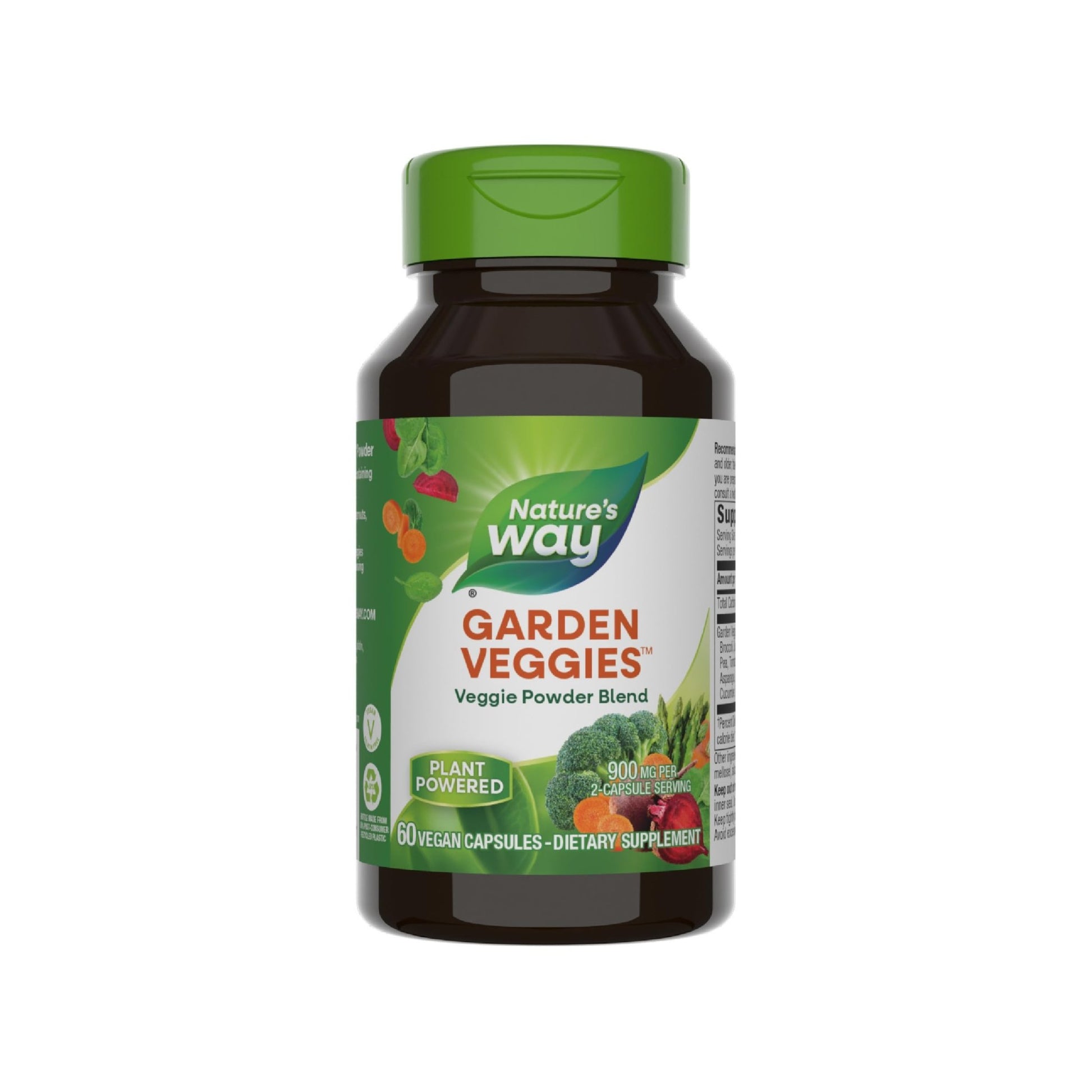 Nature's Way Garden Veggies, Veggie Powder Blend, 900 mg per 2-Capsule Serving, 60 Vegan Capsules - dailyvitalstore