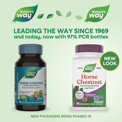 Nature's Way Horse Chestnut Extract, Premium Extract, Promotes Healthy Leg Veins*, 250 mg per Serving, Vegan - dailyvitalstore