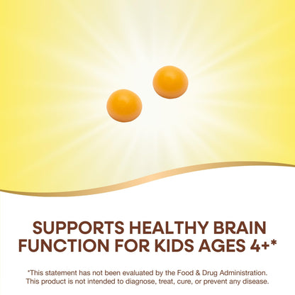 Nature's Way Kids Brain Supplement Gummies, Supports Healthy Brain Function*, Lemonade Flavored, 60 Gummies - dailyvitalstore