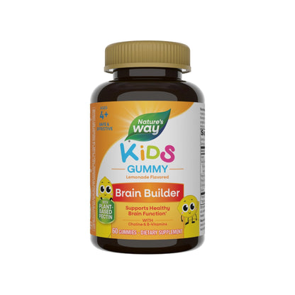 Nature's Way Kids Brain Supplement Gummies, Supports Healthy Brain Function*, Lemonade Flavored, 60 Gummies - dailyvitalstore