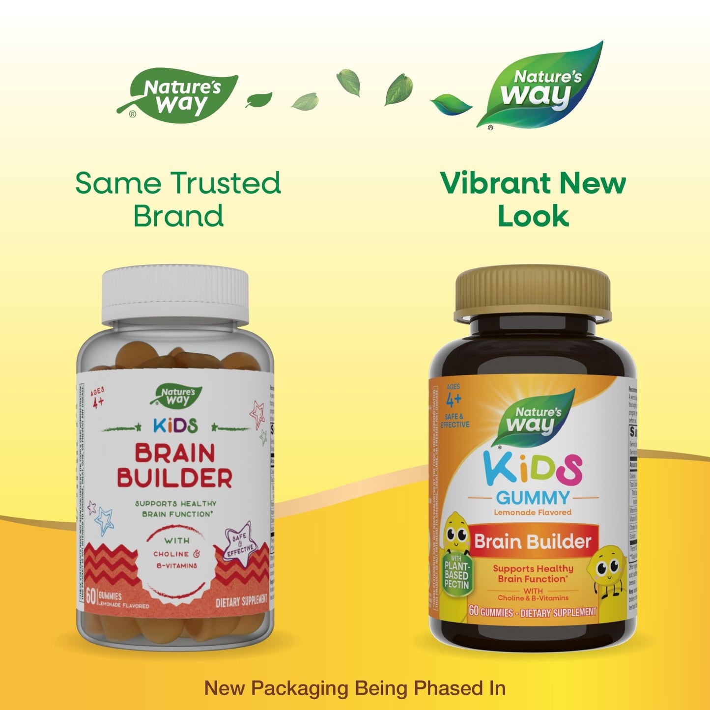 Nature's Way Kids Brain Supplement Gummies, Supports Healthy Brain Function*, Lemonade Flavored, 60 Gummies - dailyvitalstore